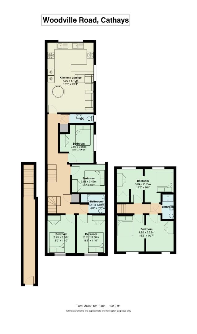 Floorplan for Woodville Road, Cathays, Cardiff